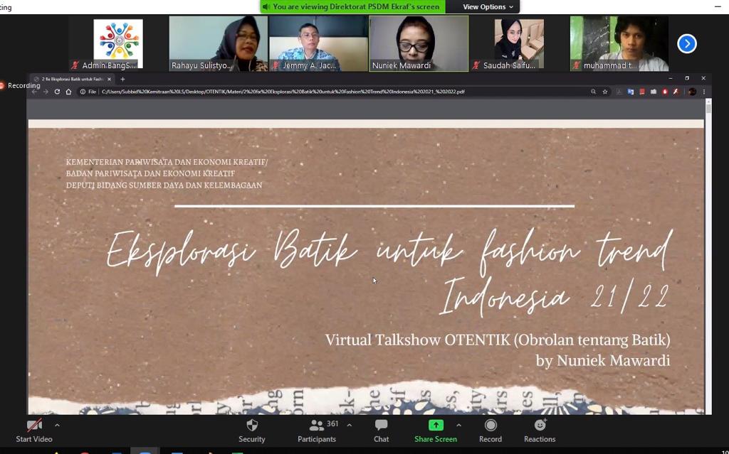 Post 1598601182 siaran pers pelaku ekonomi kreatif diajak untuk selalu gunakan batik dalam setiap karya