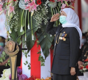 0 HUT Ke 75 Jatim, Gubernur Gelar Upacara Secara Virtual