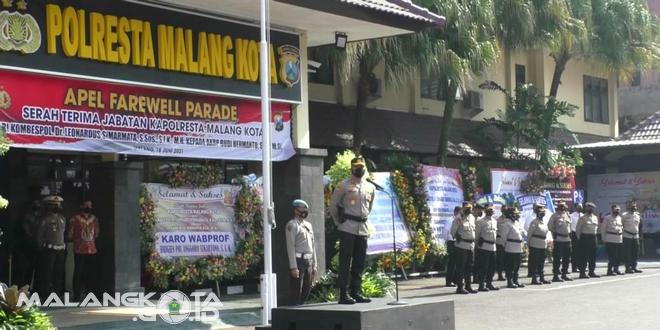 Apolresta Malang Kota yang baru AKBP Budi Hermanto menyampaikan program kerja utamanya kepada para anggotanya