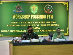 Persit KCK Koorcab Rem 091 PD VI/Mulawarman bersama Dinas Kesehatan Provinsi Kaltim gelar Workshop Posbindu PTM.