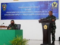 Berkekuatan 153 Prajurit, Asops Kasad Cek Kesiapan Operasi Satgas Operasi Satgas Kompi Zeni TNI Konga XXXVII-H/Minusca Car Tahun 2021 Yonzipur 17/AD