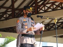 Polres Pandeglang Gelar Apel Pergeseran Pasukan Operasi Aman Pilkades Maung 2021 dalam rangka Pengamanan Pemungutan dan Penghitungan Suara Pilkades Serentak tahun 2021 di Kab. Pandeglang