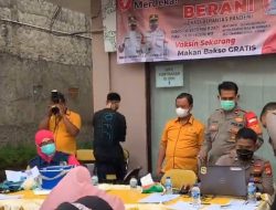 Vaksin Gratis Makan Bakso Digelar Ormas MKGR Kabupaten Bekasi Bareng Polsek Cikarang
