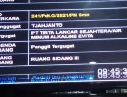 Tjahjanto Gugat PT. Tirta Lancar Sejahtera Produsen Air Minum Dalam Kemasan (AMDK) Merk Alkaline dan Evita