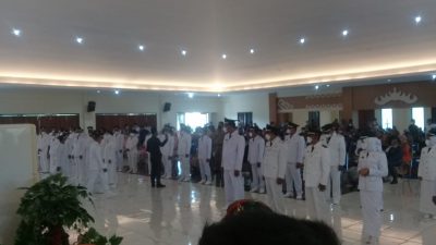 PELANTIKAN 39 DESA TERPILIH DIPIMPIN  LANGSUNG OLEH BUPATI PESAWARAN
