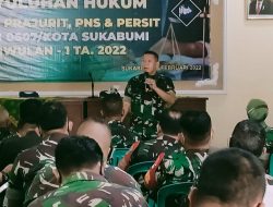 ANGGOTA KODIM 0607/KOTA SUKABUMI TERIMA PENYULUHAN HUKUM.
