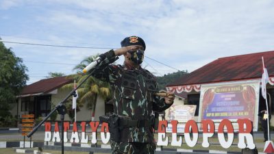 Komandan Satuan Brimob Polda Kalbar Memimpin Langsung Upacara Pengukuhan Dayon B Pelapor di Mako Batalyon B Singkawang