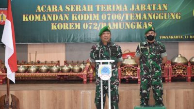 Danrem 072/Pamungkas Pimpin Sertijab Dandim 0706/Temanggung