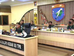 Terima Paparan Renlakgiat TMMD, Pangdam XII/Tpr : Jaga Kualitas dan Patuhi Protokol Kesehatan.