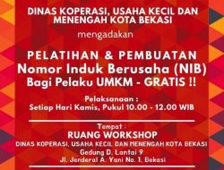 Diskopukm Buka Pendaftaran NIB Secara Gratis Bagi Pelaku UMKM di Kota Bekasi