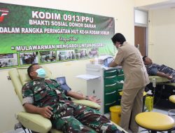 Kepedulian Persit KCK Cab LXV Dim 0913 PPU Saat Donor Darah Jelang HUT 64 Kodam VI/Mulawarman