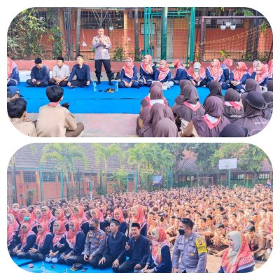 Kapolsek Cilegon Kota Memberikan Penyuluhan Kenakalan Remaja dan Bahaya Perundungan (Buliying) Dilingkungan Sekolah SMP Negeri 7 Cilegon