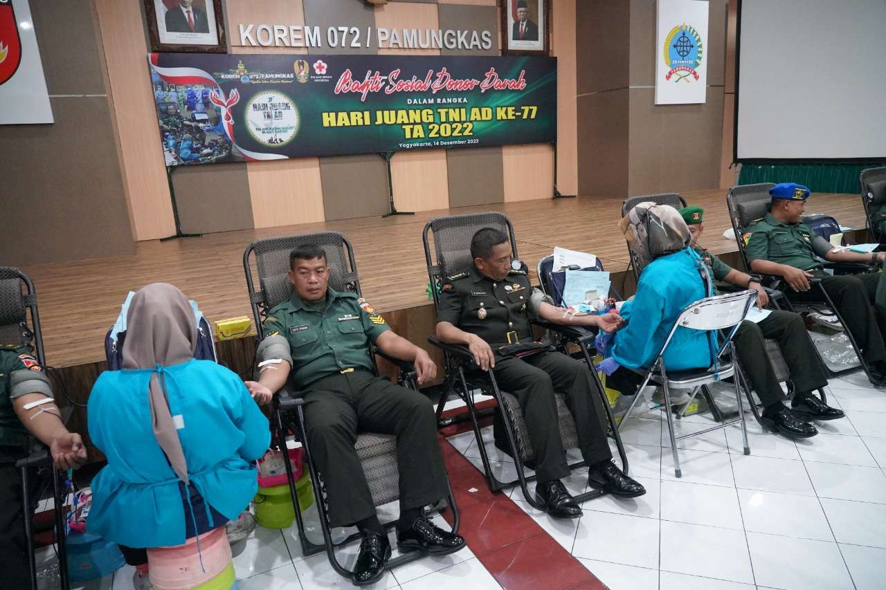 Peringati Hari Juang TNI AD, Korem 072/Pmk Gelar Donor Darah