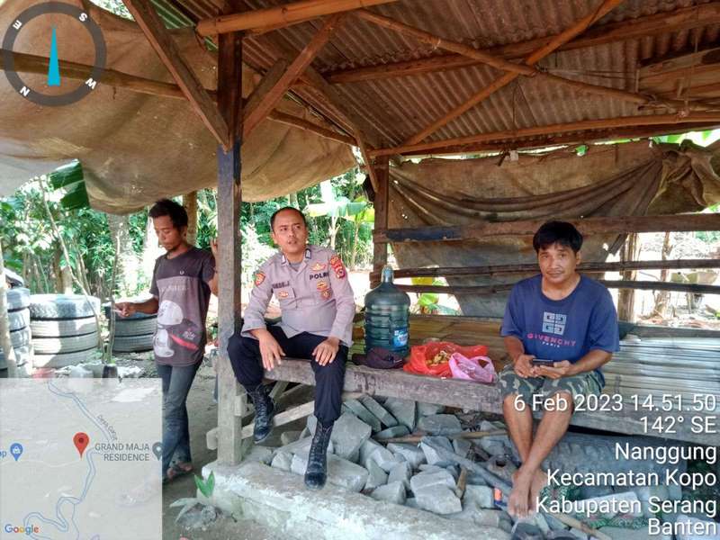 Bhabinkamtibmas Polsek Pontang Rutin Berikan Pesan Kamtibmas