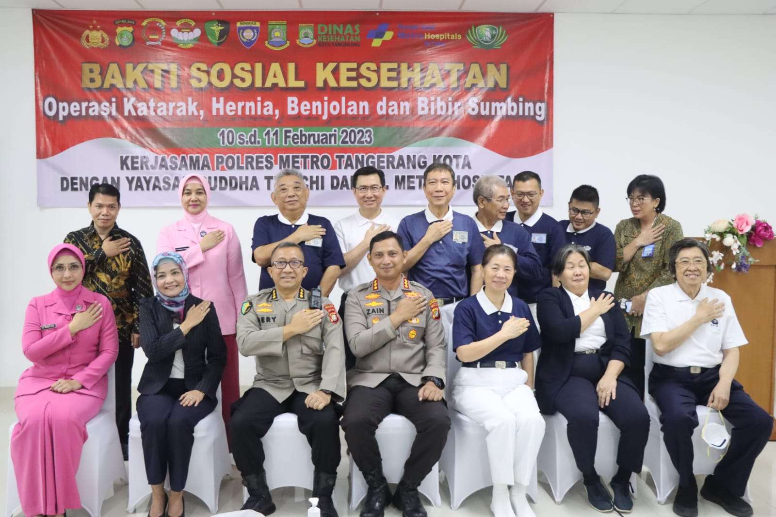 Polres Metro Tangerang Kota Bersama Yayasan Buddha Tzu Chi dan Metro Hospital Gelar Bhakti Sosial Kesehatan gratis