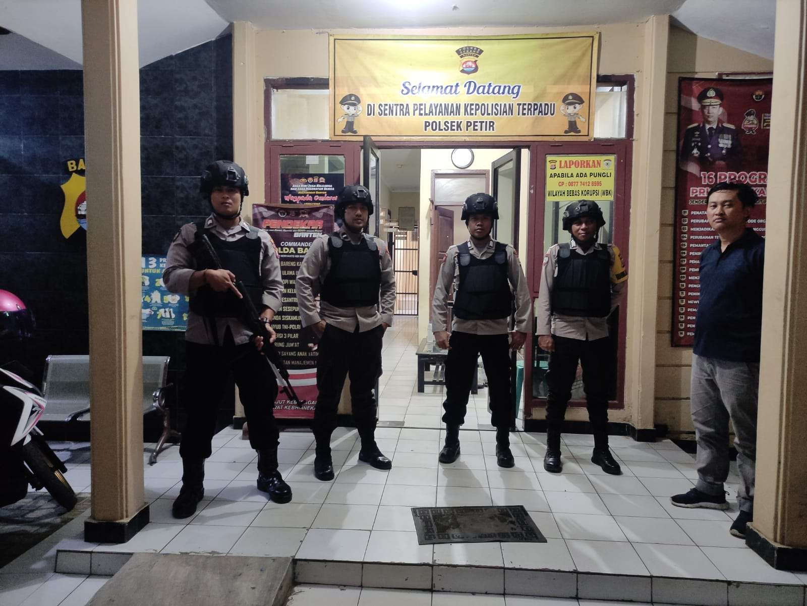 Guna Antisipasi Gangguan Keamanan, Pawas Polsek Petir Polres Serang Gelar Sispam Mako