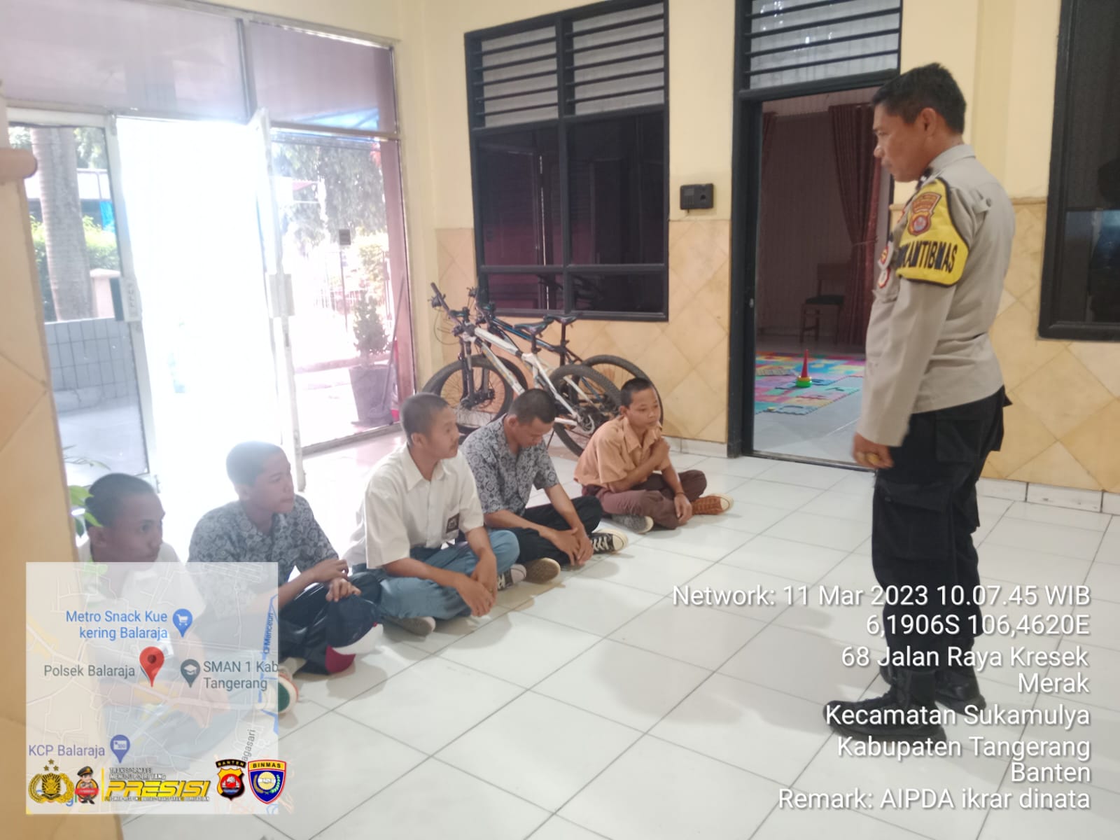 Pembinaan Mental Pelajar SLTA dan SLTP yang diindikasikan Melanggar Dan Kurang Disiplin di Polsek Balaraja