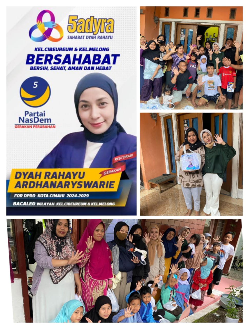 Dyah Rahayu Ardhanaryswarie Caleg DPRD Kota Cimahi Dapil 3 Dari Partai Nasdem Bagi Bagi Sembako dan Takjil