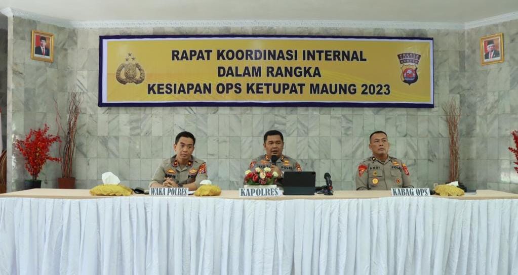 Jelang Ops Ketupat Maung 2023, Polres Cilegon Laksanan Rakor Internal