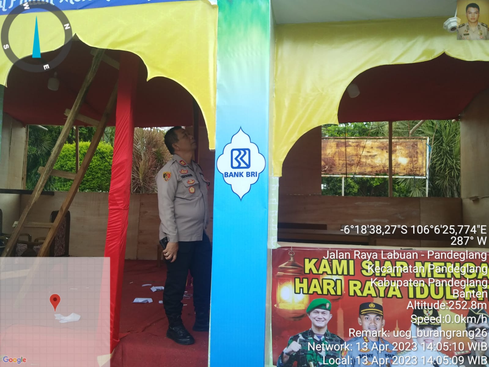Kapolsek Pandeglang Laksanakan Pengecekan dan Kontrol Kesiapan Posyan Alun-alun OPS Ketupat Tahun 2023