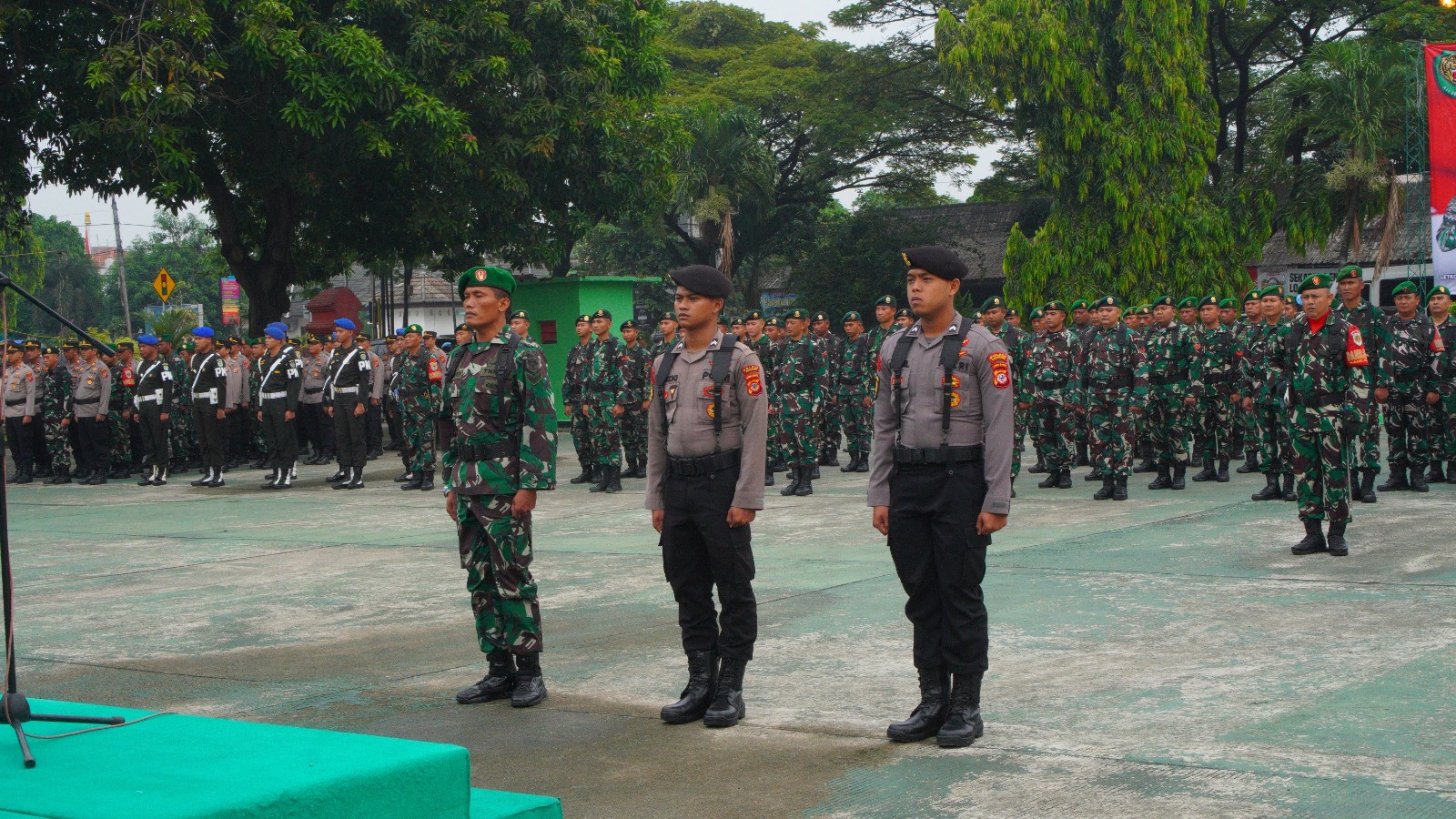 Gelar Apel Bersama Wujud Sinergitas TNI-Polri Kab Karawang