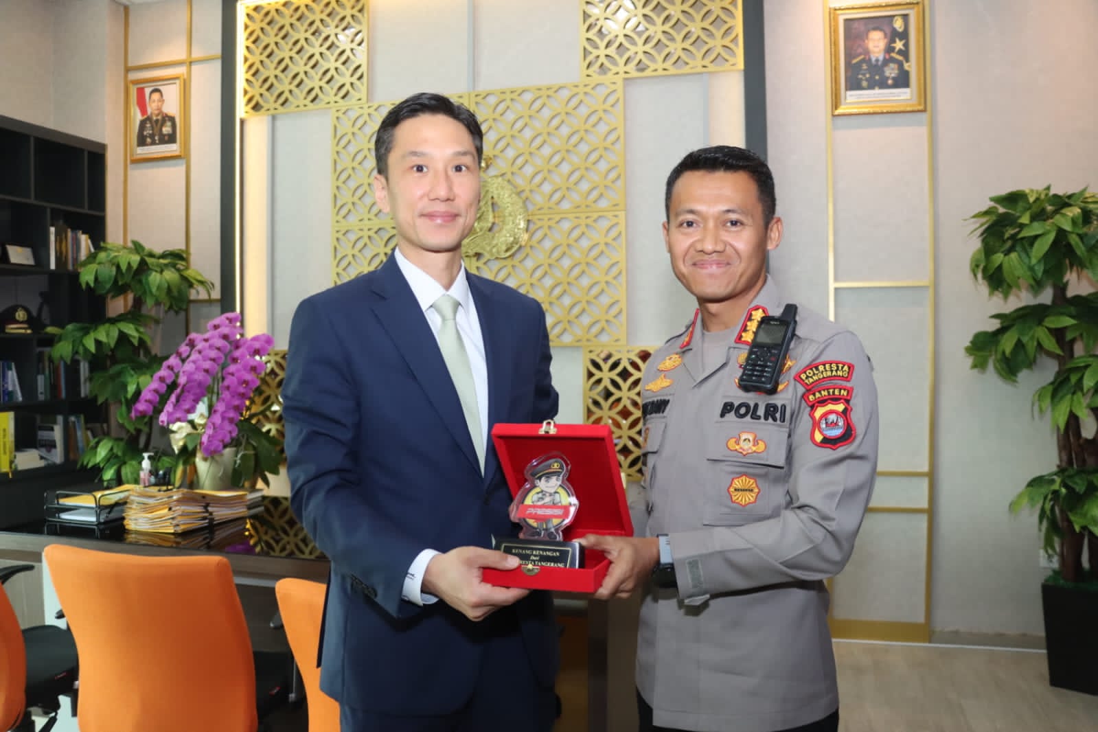 Kapolresta Tangerang Sambut Kunjungan Kerja Atase Polisi Korea Selatan