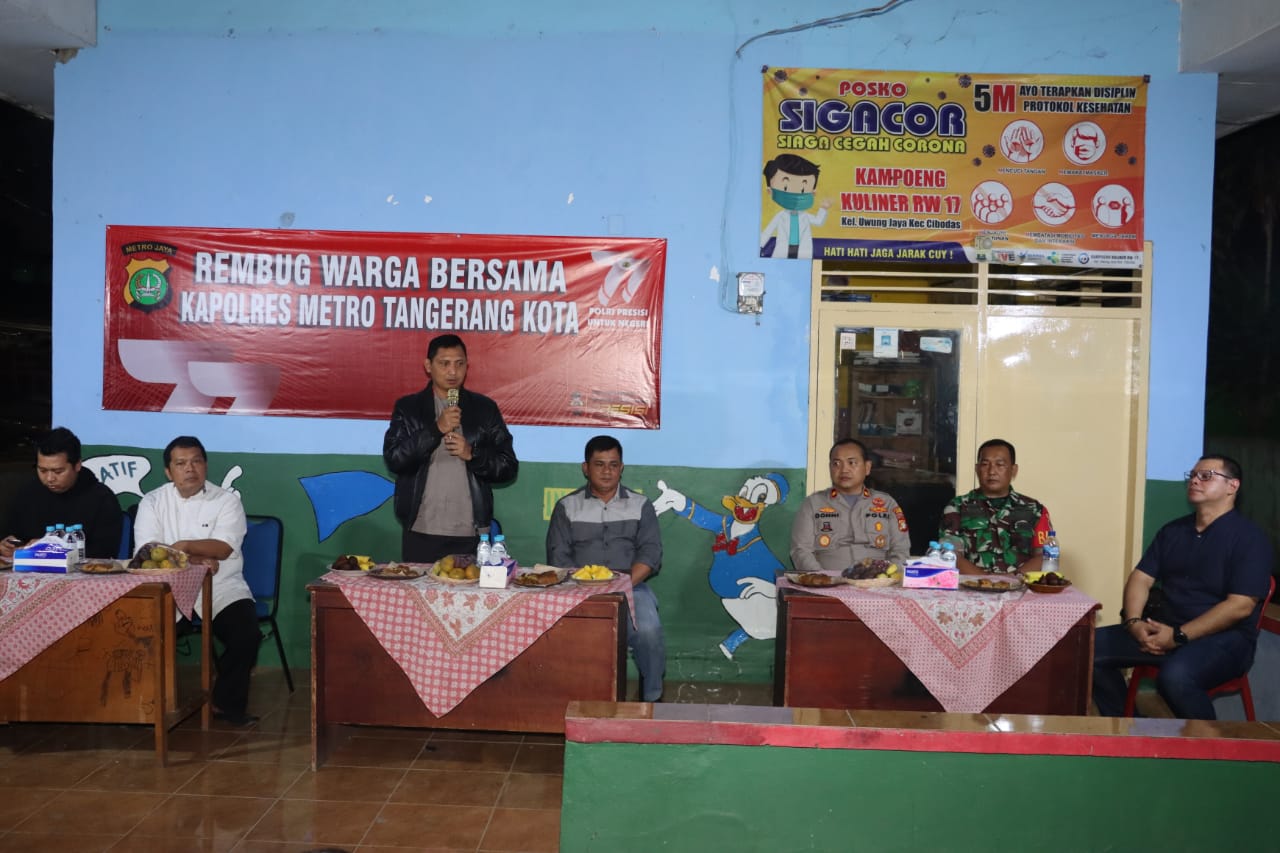 Antisipasi Tindak Kejahatan, Kapolres Metro Tangerang Kota Gelar Rembug Warga Cibodas
