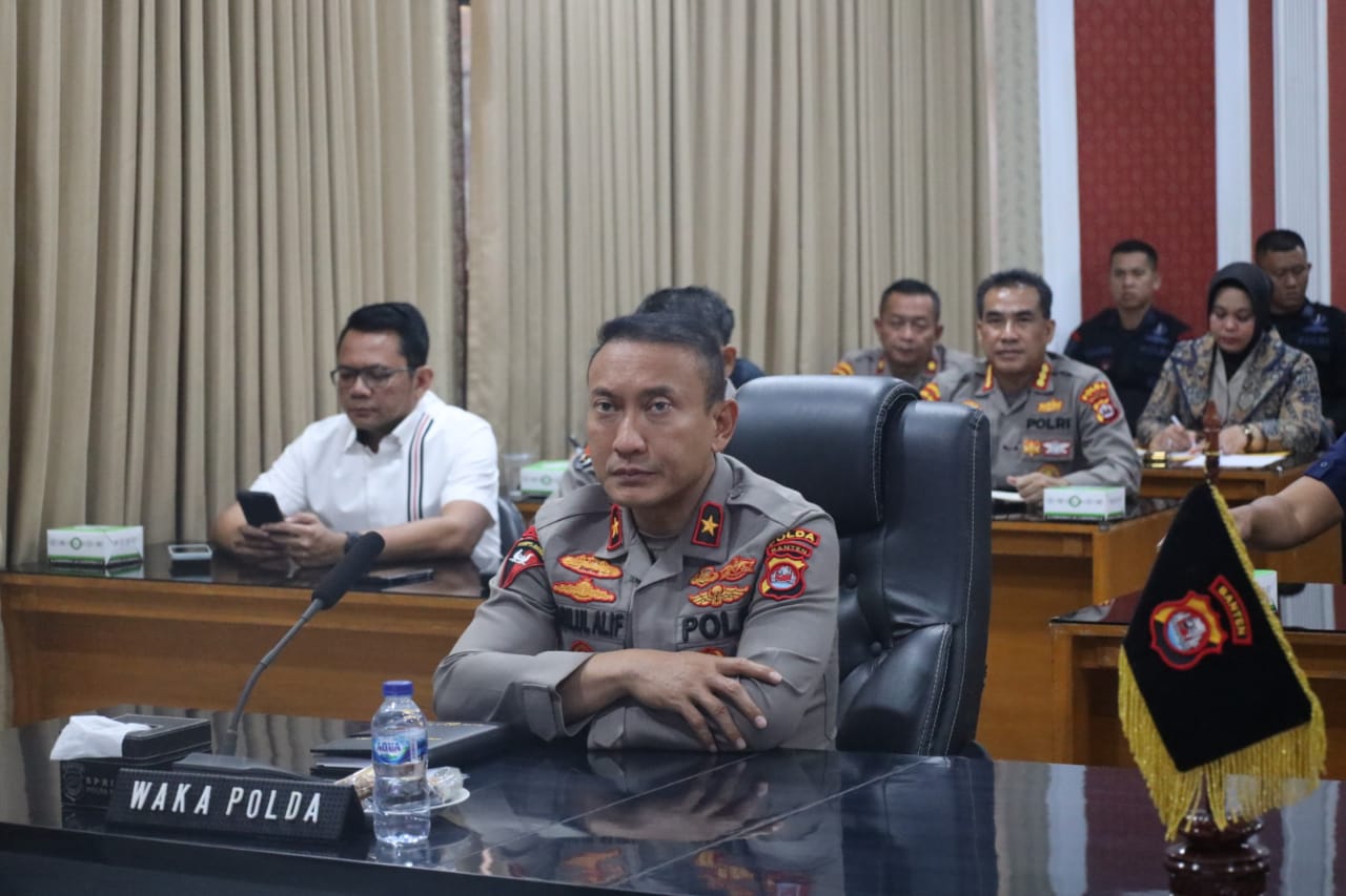 Polda Banten Ikuti Zoom Meeting Sosialisasi Program Quick Wins Presisi Triwulan III Tahun 2023