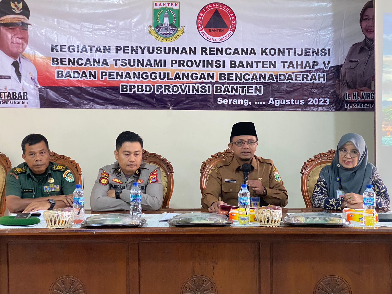 Polda Banten Menjadi Narasumber Dalam Kegiatan Penyusunan Rencana Kontijensi Bencana Tsunami Provinsi Banten