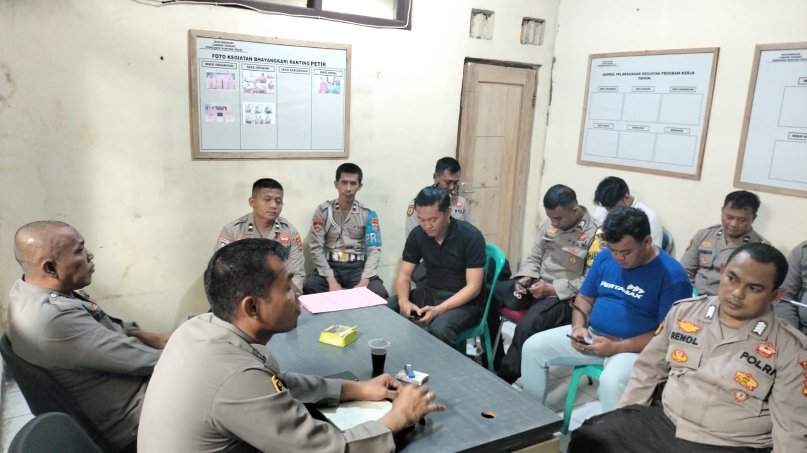 Anev Bulanan Dipimpin Oleh Kapolsek Dengan Anggota Polsek Petir Polres Serang