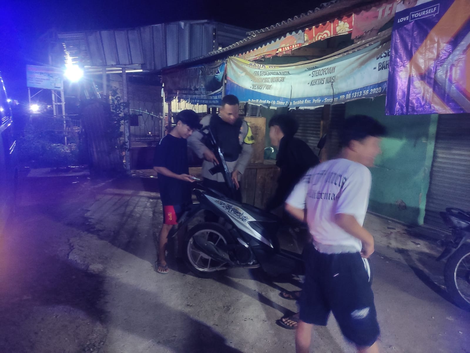 Cegah Terjadinya Kejahatan, Balapan Liar Dan Geng Motor Dini Hari Dengan Patroli KRYD Polsek Petir Polres Serang