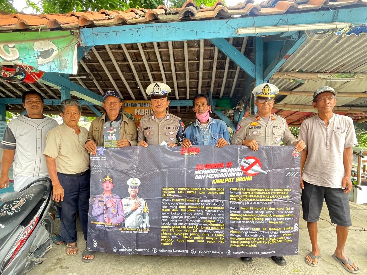 Satlantas Polres Karawang Tingkatkan Edukasi Knalpot Tidak Sesuai Spesifikasi Teknis