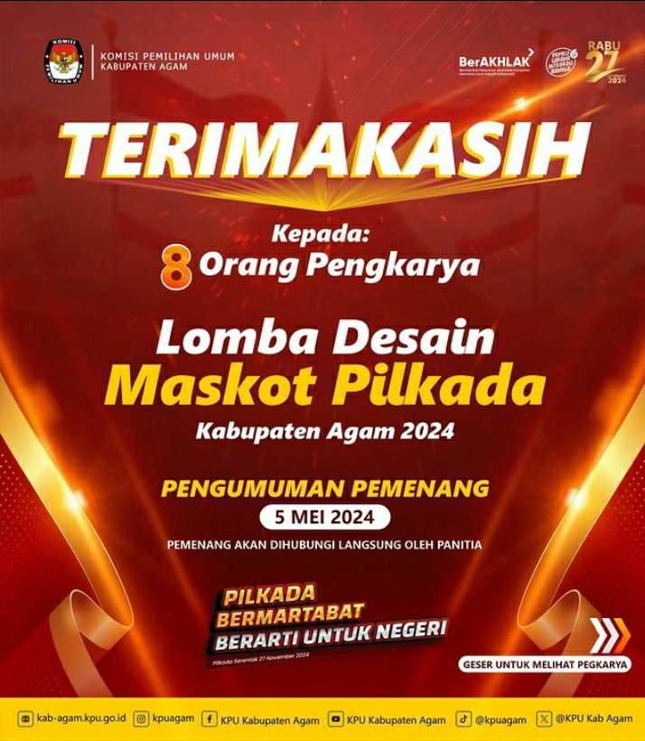 Delapan Berpartisipasi pada Lomba Desain Maskot Pilkada Agam