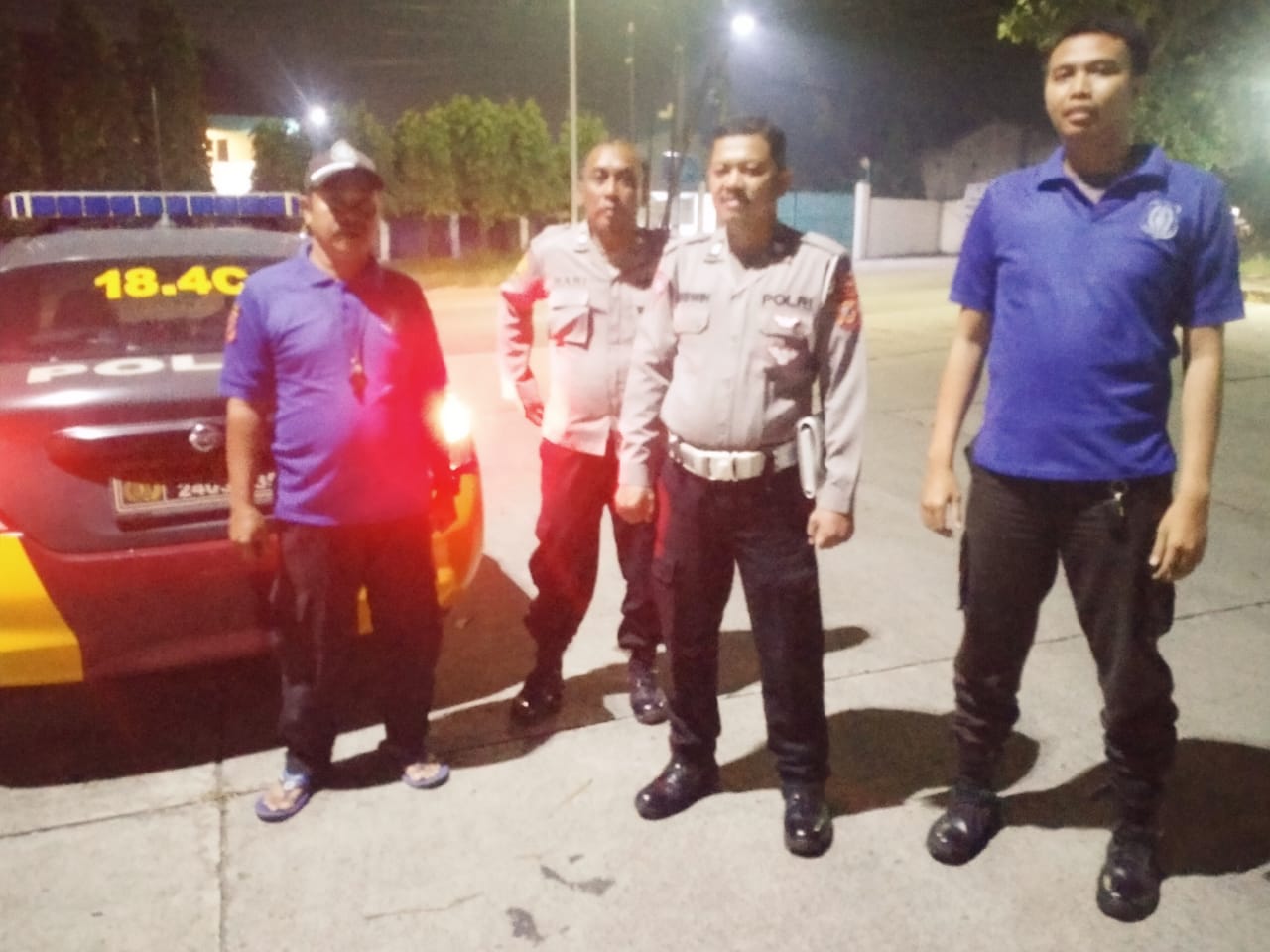 Polres Karawang, Patroli Dinihari Polsek Cikampek Sambang Kantibmas Security Perusahaan Asie Tex Antisipasi Gukantibmas