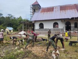 Dedikasi Satgas Yonif 501 Kostrad Untuk Warga Papua: Gotong Royong Bangun Gereja di Kampung Sorry