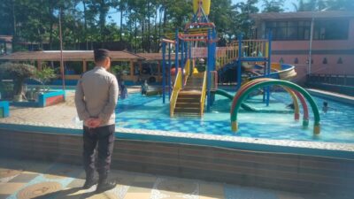 Rutin Polsek Rangkasbitung Polres Lebak Monitoring Wisata Kolam Renang