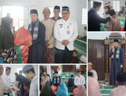 Safari Jumat di Desa Guntung, Algafry Bagikan Sembako dan Santunan Anak Yatim