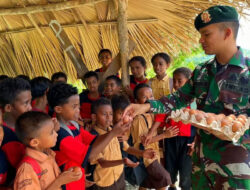 Kepedulian Satgas Yonarmed 12: Berbagi Gizi agar Anak-Anak Desa Sarabau Tumbuh Sehat & Kuat