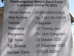 Diduga Limit Kontrak Pembangunan Pagar Masjid Darul Fallah Sudah Habis, Pekerjaan Masih Saja Berlanjut