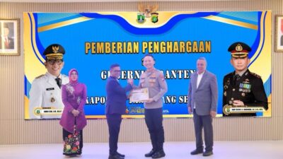 Kapolres Tangsel Terima Penghargaan Dari Gubernur Banten Atas keberhasilan Program CETAR dan Siskamling Terpadu