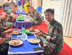 Yonif 432 Kostrad Berbagi Kebahagiaan Bersama Anak Yatim, Syukuri Rampungnya Panti Asuhan Al-Qadri