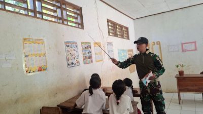 Satgas Yonarhanud 2 Kostrad Jadikan Sekolah di Perbatasan Ruang Menumbuhkan Nasionalisme Sejak Dini