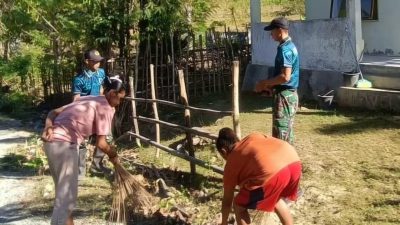 Kolaborasi TNI dan Warga Hidupkan Kembali Semangat Gotong Royong, Posyandu Tulakadi Dibenahi Demi Layanan yang Lebih Layak