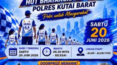 Pererat Kedekatan dengan Warga, Polres Kutai Barat Ajak Masyarakat Ramaikan Jalan Santai HUT Bhayangkara ke-80