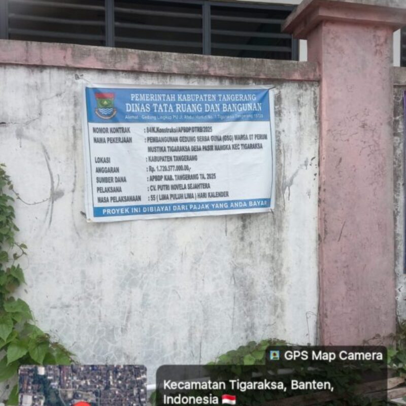 Ironi Pagu Rp 1.720.577.000.00 Miliar: GSG Mustika Tigaraksa Diduga Mangkrak, Pengawasan DTRB Kabupaten Tangerang Dipertanyakan